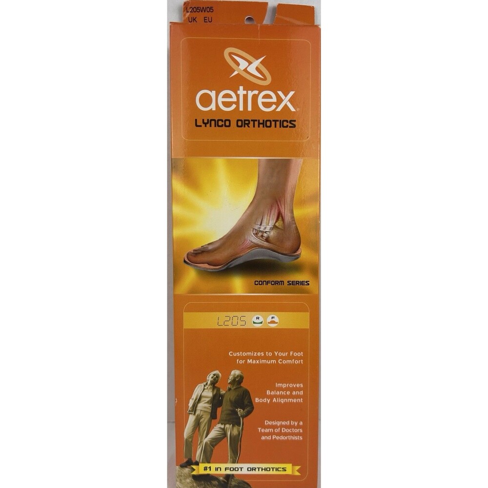 Aetrex Foot Orthotic Insoles L205 Women's Size 5 Cupped Heel Arch Support New